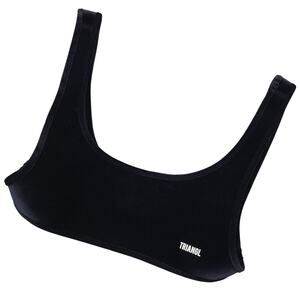TRIANGL Black Velvet Bikini Top Sz Small Pullover Stretch Scoop Back Neoprene